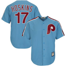 Load image into Gallery viewer, Rhys Hoskins Philadelphia Phillies Majestic Alternate Official Cool Player Jersey - Light Blue